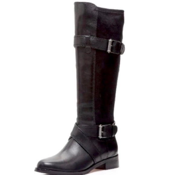 Cole Haan Nike Air Black Leather Tall Riding Boots Size 6 - Picture 1 of 8